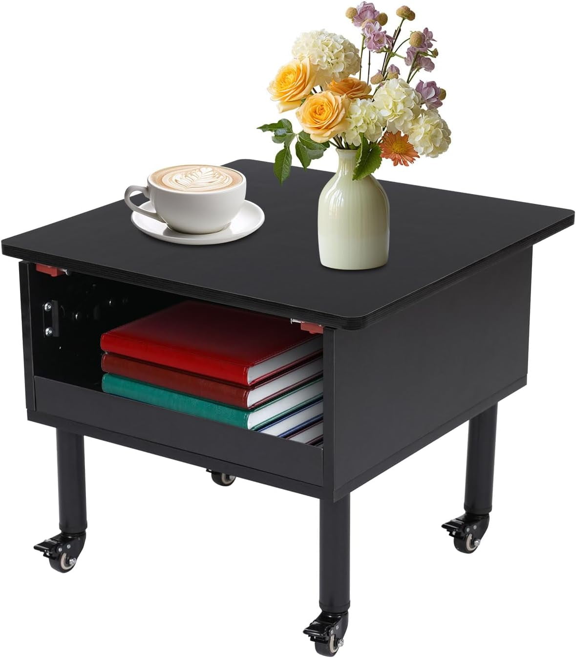 Round Lift Top Coffee Table with Wheels ＆ Hidden Storage Compartment ...