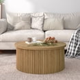 thumbnail image 1 of Round Lift Top Coffee Table with Storage Farmhouse Center Table with Hidden Compartment Circle Sofa Table for Living Room Wood, 1 of 9