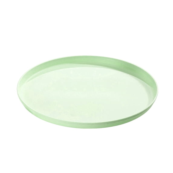 Round Lightweight Wheat Straw Plastic Serving Tray, Platter Tea Tray For Party Reusable Restaurant Fast Food Holder, Dishwasher Safe Green 10*10 In