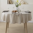 thumbnail image 1 of Round Linen Tablecloth 65'' DIA - 100% Pure European Flax Table Cloth - Natural, 1 of 6
