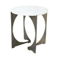 thumbnail image 1 of Round Live-Edge Side Table with Marble Top and Gold Metal Base, 1 of 3
