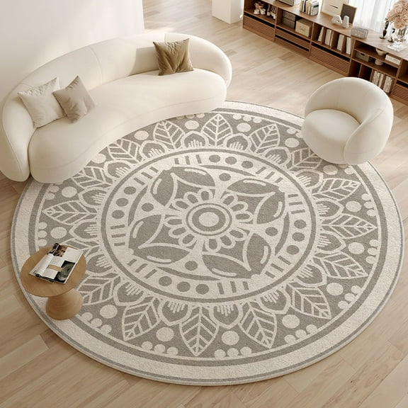 Round Living Room Sofa Carpets Retro Bedroom Bedside Carpet Computer Chair Coffee Table Rugs Floral Classical Cloakroom Rug 양탄자