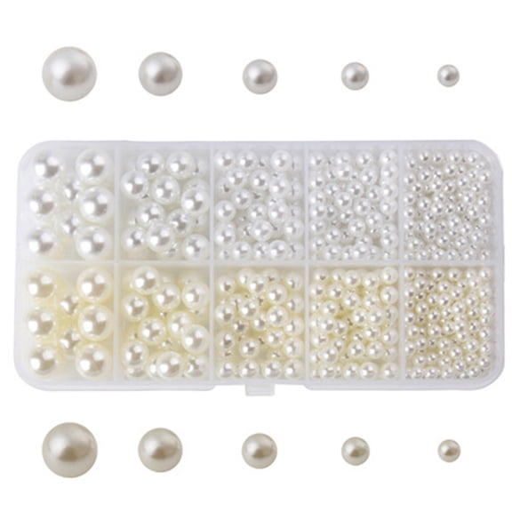 Round Loose Pearl Beads DIY Craft Accessory For Bracelet Choker Jewelry Making Vase Filling Home Decoration