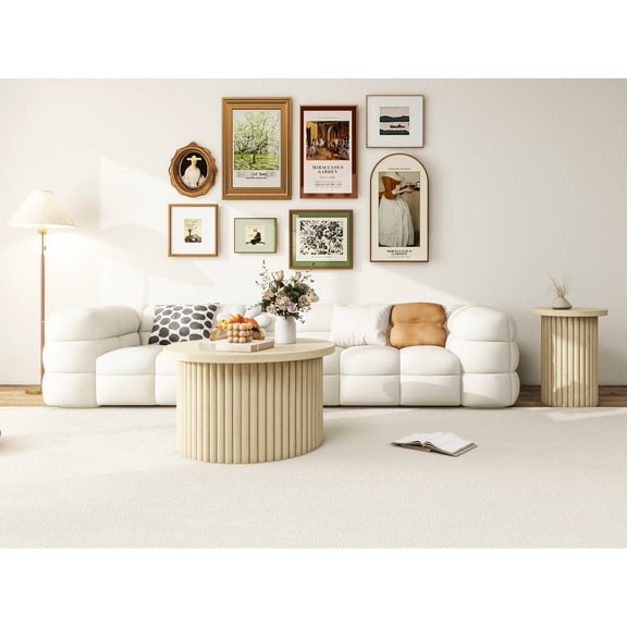 Round MDF&Iron - Versatile Combination Use - Living Room & Apartment - Safe Non - sharp Corners