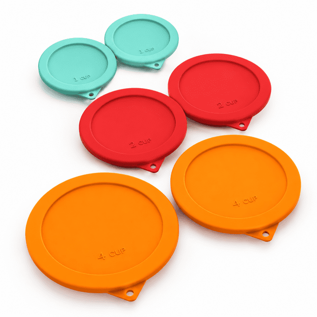 Round MIX-6 PACK Silicone Food Storage Lids, Replacement For Pyrex ...