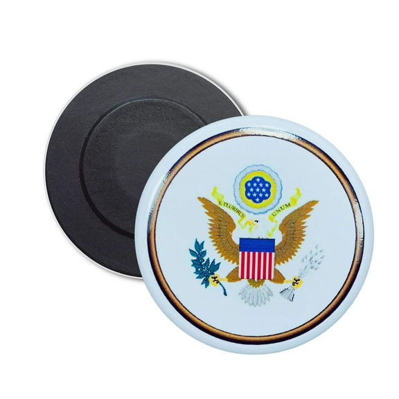 Round Magnet - Seal United States - USA | Refrigerator Locker Decor, Travel Souvenir Gift, Collectible Keepsake, Home Office Display