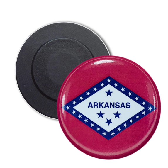 Round Magnet - State Flag Arkansas - USA | Refrigerator Locker Decor, Travel Souvenir Gift, Collectible Keepsake, Home Office Display