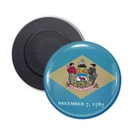 Round Magnet - State Flag Delaware - USA | Refrigerator Locker Decor, Travel Souvenir Gift, Collectible Keepsake, Home Office Display