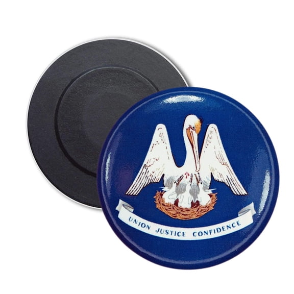 Round Magnet - State Flag Louisiana - USA | Refrigerator Locker Decor, Travel Souvenir Gift, Collectible Keepsake, Home Office Display