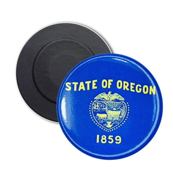 Round Magnet - State Flag Oregon - USA | Refrigerator  Locker Decor, Travel Souvenir Gift, Collectible Keepsake, Home  Office Display