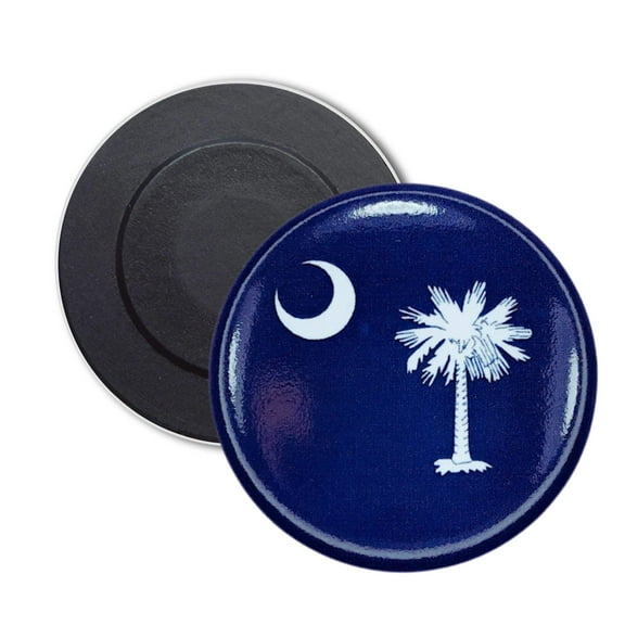 Round Magnet - State Flag South Carolina - USA | Refrigerator Locker Decor, Travel Souvenir Gift, Collectible Keepsake, Home Office Display