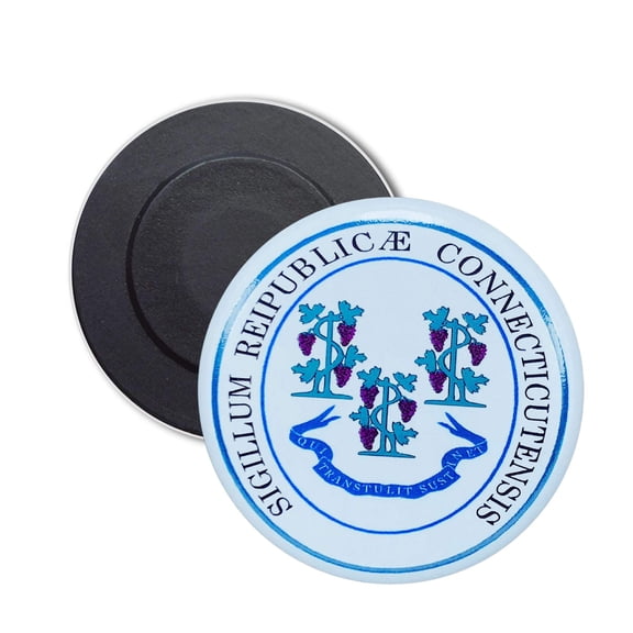 Round Magnet - State Seal Connecticut - USA | Refrigerator  Locker Decor, Travel Souvenir Gift, Collectible Keepsake, Home  Office Display