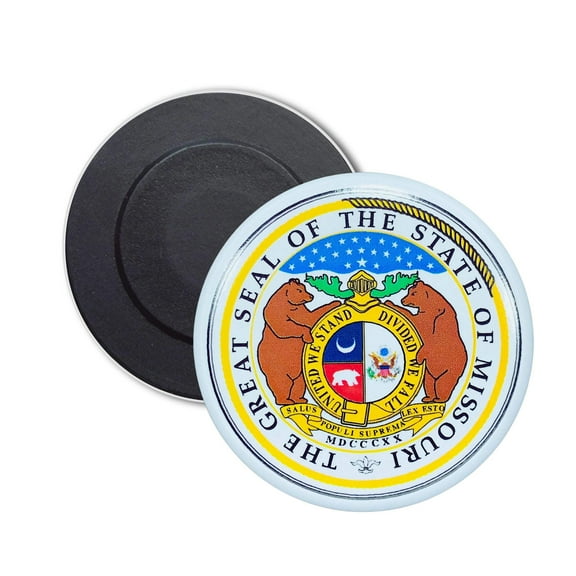 Round Magnet - State Seal Missouri - USA | Refrigerator Locker Decor, Travel Souvenir Gift, Collectible Keepsake, Home Office Display