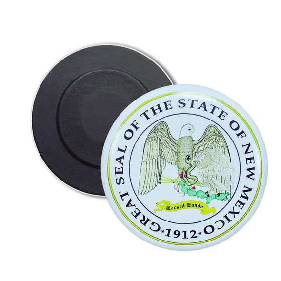 Round Magnet - State Seal New Mexico - USA | Refrigerator Locker Decor, Travel Souvenir Gift, Collectible Keepsake, Home Office Display