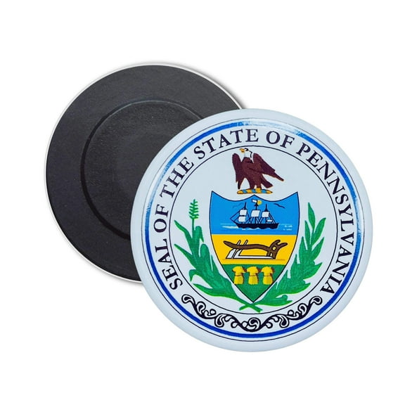 Round Magnet - State Seal Pennsylvania - USA | Refrigerator Locker Decor, Travel Souvenir Gift, Collectible Keepsake, Home Office Display