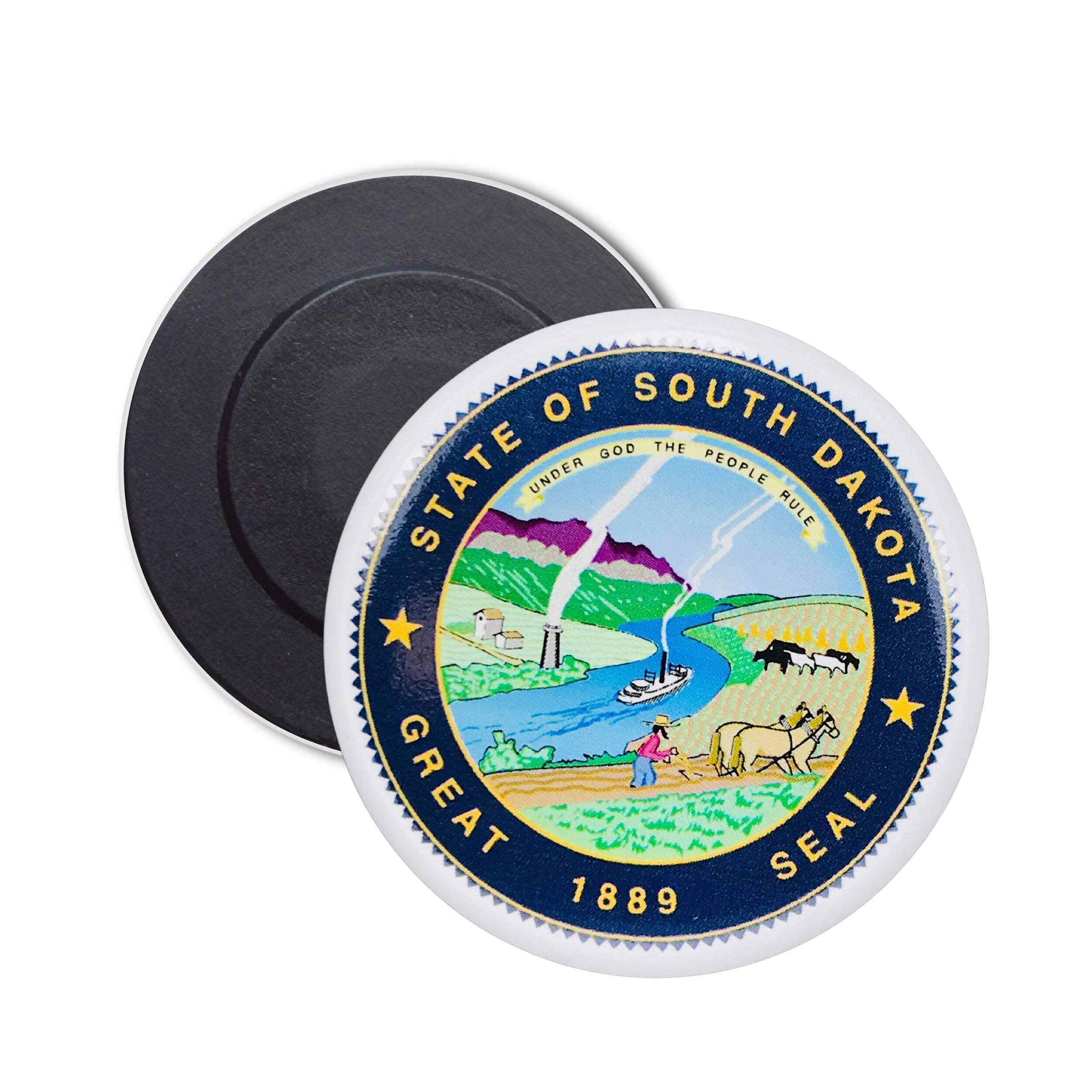 Round State Seal South Dakota USA Refrigerator Locker