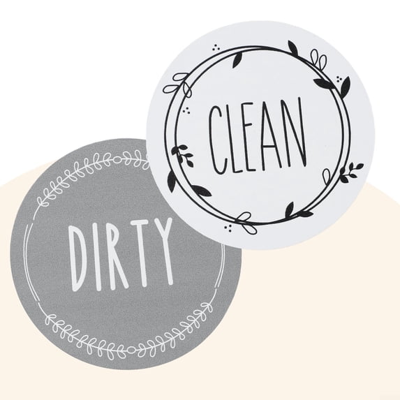 Round Magnetic Fridge Sticker Clean Dirty Instruction Dishwasher Sticker
