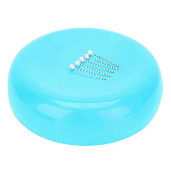 Round Magnetic Pin Cushion Sewing Needle Holder Storage Case Household SuppliesBlue
