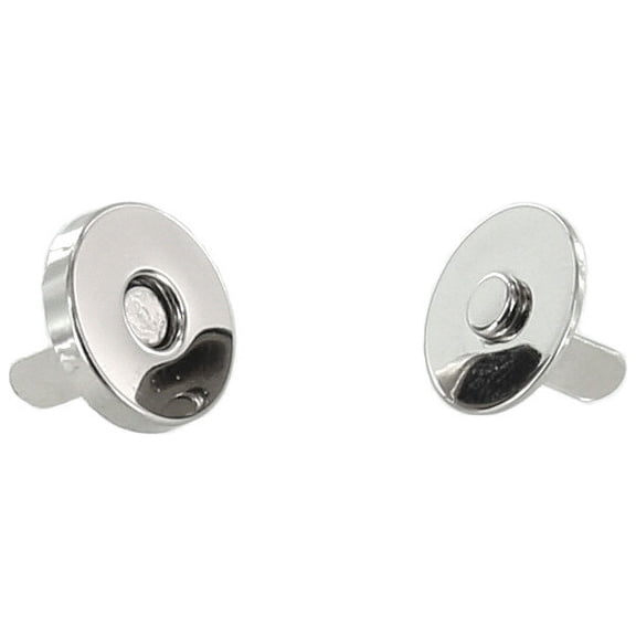 Round Magnetic Snap, Prong Back, Nickel Plate