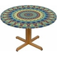 thumbnail image 1 of Round Mandala Round Table Cloth Abstract Mosaic Tile Elastic Edged Table Cover Fade And Stain Resistant Table Cloths Easy To Clean Fits Tables 40-44" Diameter, 1 of 4