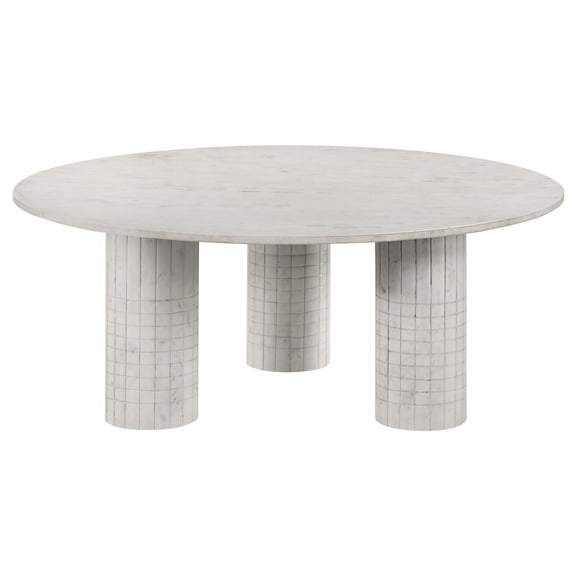Round Marble Coffee Table - Genuine Stone Living Room Accent