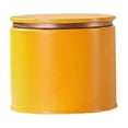 thumbnail image 1 of Round Matte Iron Tea Canister, Flat Lid Airtight Tin Container for Tea Leaves, Small Empty Metal Tea Jar for Storage Organization 4 Inch Yellow, 1 of 6