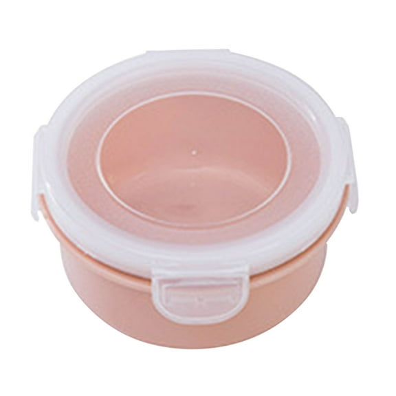 Round Meal Prep Food Storage Containers Bento Lunch Box with Lids To Go Plastic Lunch Plan Box Take Out Bowls BPA Free Reusable Durable Stackable Microwave Freezer Dishwasher Safe(Pink,4x4x2.2")
