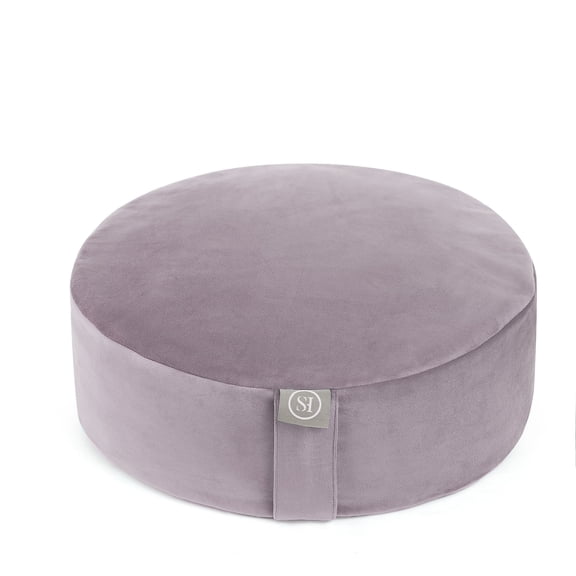 Round Meditation Cushion (16"x16"x5") | Large Floor Support Pillow for Yoga, Women & Men | Removable Cover | Filled with 100% Buckwheat | Lavender