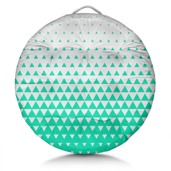 Round Meditation Cushion, 22" Dutch Velvet Floor Pillow with PP Cotton Filling for Yoga, Zen, Reading, and Floor Seating, Colorful Bricks & Pop