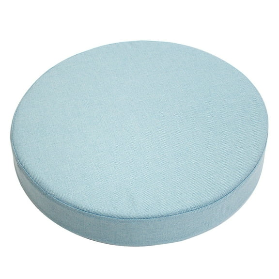 Round Memory Foam Chair Cushion Circle Bar Stool Pad Detachable Chair Seat Cushion with Removable Cover and Rubber Back Anti Slip Kitchen Dining Chair Pad 13 Inches(Light Blue)