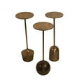 thumbnail image 1 of Round Metal Accent Table with Tubular Pedestal Base, Set of 3, Antique Gold- Saltoro Sherpi, 1 of 5