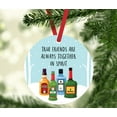 thumbnail image 1 of Round Metal Christmas Ornament, True Friends are Always Together in Spirit, Alcohol Graphics, 1-Pack, 1 of 3