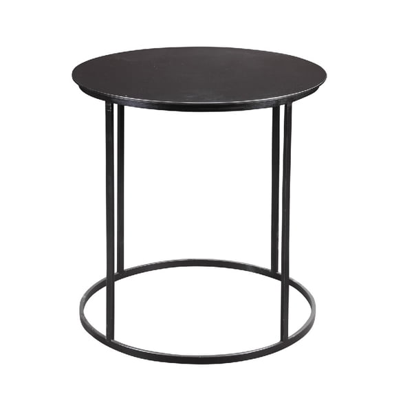 Round Metal Frame Side Table with Tubular Legs Black - Saltoro Sherpi
