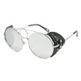 thumbnail image 1 of Round Metal Frame Sunglasses With Rivet Detailing And PC Lenses For Unisex Everyday Wear, 1 of 4
