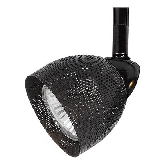Round Metal Mesh Shade Track Light Head and Frame- Black