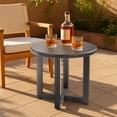 thumbnail image 1 of Round Metal Outdoor Table - Weather-Resistant Patio Side Table - Indoor/Outdoor Coffee & Bistro Table (Grey), 1 of 7