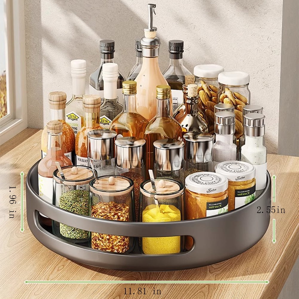 Round Metal Rotating Spice Rack , Rotating Storage Rack, Turntable ...