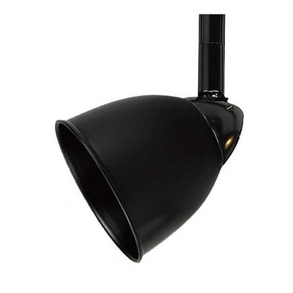 Round Metal Shade Track Light Head and Frame, Black- Saltoro Sherpi