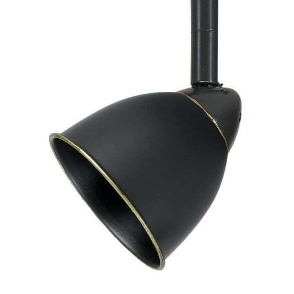 Round Metal Shade Track Light Head and Frame, Dark Bronze- Saltoro Sherpi