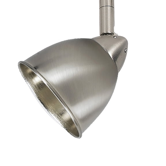 Round Metal Shade Track Light Head and Frame, Silver- Saltoro Sherpi
