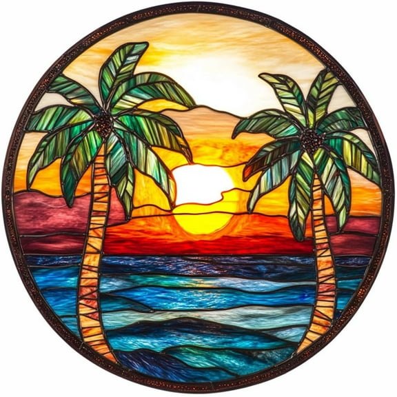 Round Metal Sign Summer Beach Vintage Tin for Home Farmhouse Garden Yard Wall Decor 8 Inch