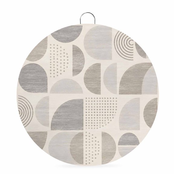 Round Metal Signs for Outside Beige Dots Semicircles Tin Signs Stainless Steel Hook Welcome Home Sign Plaque Modern Art Geometric Metal Sign for Front Door Porch Hanging Wall Decor Gifts 6 Inch