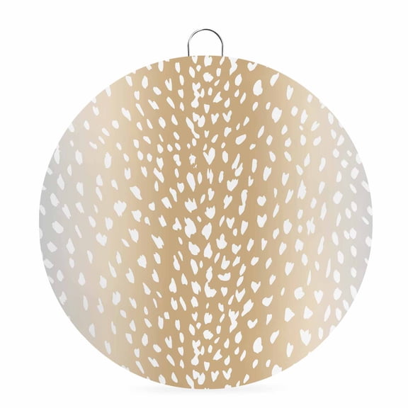 Round Metal Signs for Outside Beige Dots Texture Tin Signs Stainless Steel Hook Welcome Home Sign Plaque Modern Ombre Fawn Pattern Metal Sign for Front Door Porch Hanging Wall Decor Gifts 6 Inch