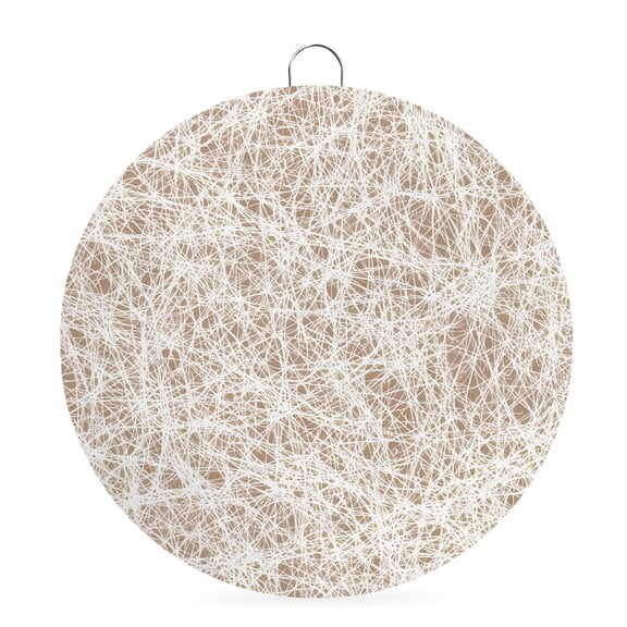 Round Metal Signs for Outside Beige Fibers Cobweb Tin Signs Stainless Steel Hook Welcome Home Sign Plaque Abstract Twist Lines Metal Sign for Front Door Porch Hanging Wall Decor Gifts 6 Inch