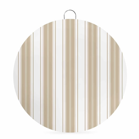 Round Metal Signs for Outside Beige Vertical Striped Tin Signs Stainless Steel Hook Welcome Home Sign Plaque Minimalist Stripes Lines Metal Sign for Front Door Porch Hanging Wall Decor Gifts 6 Inch