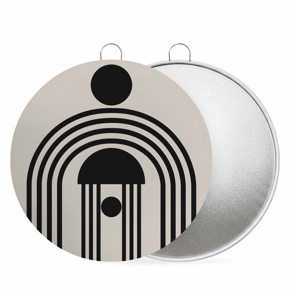 Round Metal Signs for Outside Black Circle Lines Tin Signs Stainless Steel Hook Welcome Home Sign Plaque Boho Modern Abstract Nordic Metal Sign for Front Door Porch Hanging Wall Decor Gifts 6 Inch