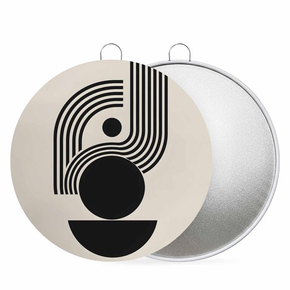 Round Metal Signs for Outside Black Half Circle Lines Tin Signs Stainless Steel Hook Welcome Home Sign Plaque Boho Modern Abstract Dot Metal Sign for Front Door Porch Hanging Wall Decor Gifts 6 Inch
