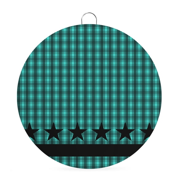Round Metal Signs for Outside Black Stars Buffalo Plaid Tin Signs Stainless Steel Hook Welcome Home Sign Plaque Turquoise Checkered Metal Sign for Front Door Porch Hanging Wall Decor Gifts 6 Inch