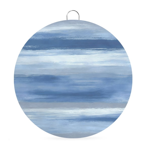 Round Metal Signs for Outside Blue Foggy Cloud Tin Signs Stainless Steel Hook Welcome Home Sign Plaque Ombre Abstract Art Metal Sign for Front Door Porch Hanging Wall Decor Gifts 6 Inch