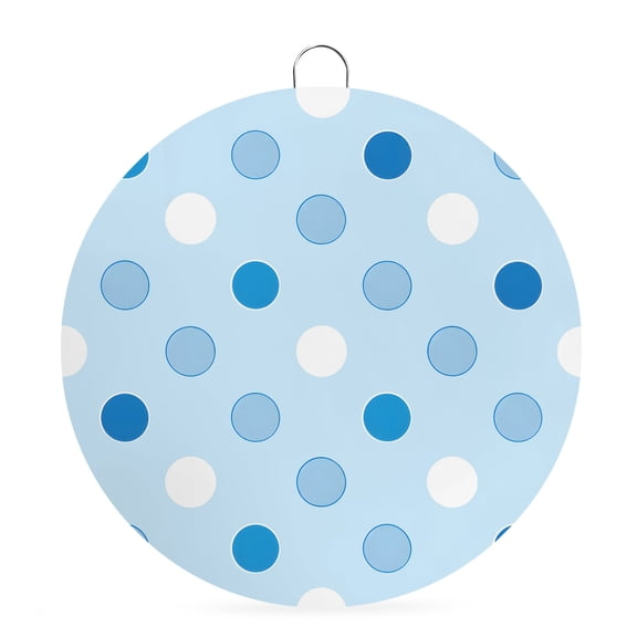 Round Metal Signs for Outside Blue Polka Dots Tin Signs Stainless Steel Hook Welcome Home Sign Plaque Funny Circles Spots Metal Sign for Front Door Porch Hanging Wall Decor Gifts 6 Inch
